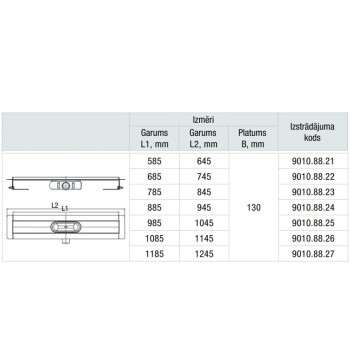 ACO ShowerDrain C Душевой канал 685mm, h-65mm, 9010.88.22