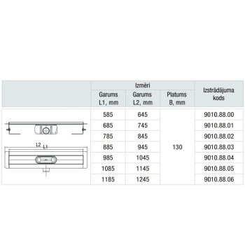 ACO ShowerDrain C Душевой канал 685mm, h-92mm, 9010.88.01