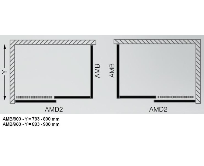 Roth Душевые двери раздвижные AMD2 1500 mm