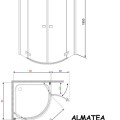 Radaway Pusapaļa dušas kabīne Almatea PDD 80
