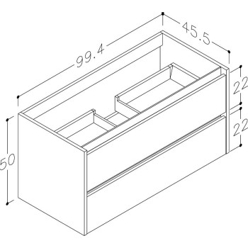 Kame City Шкафчик под раковину 100cm, BU/10-3DR/1P1