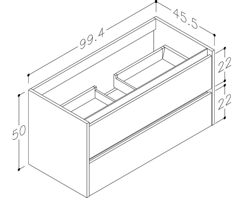 Kame City Шкафчик под раковину 100cm, BU/10-3DR/1P1