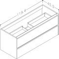 Kame City Spintelė po kriaukle 120cm, aliuminio profilis BU/12-3DR/1P1