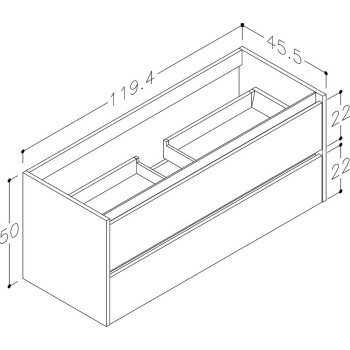 Kame City Шкафчик под раковину 120cm, BU/12-3DR/1P1