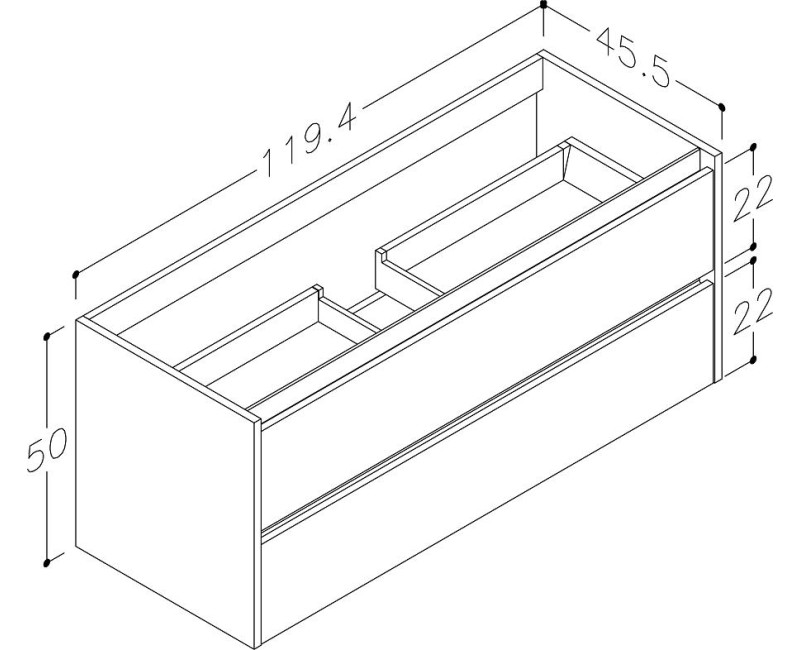 Kame City Spintelė po kriaukle 120cm, aliuminio profilis BU/12-3DR/1P1