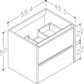 Kame City Шкафчик под раковину 60cm, BU/6-3DR/1P1
