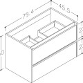 Kame City Spintelė po kriaukle 80cm, aliuminio profilis BU/8-3DR/1P1