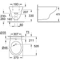 Grohe Bau Ceramic Piekaramais Bidē, 39433000