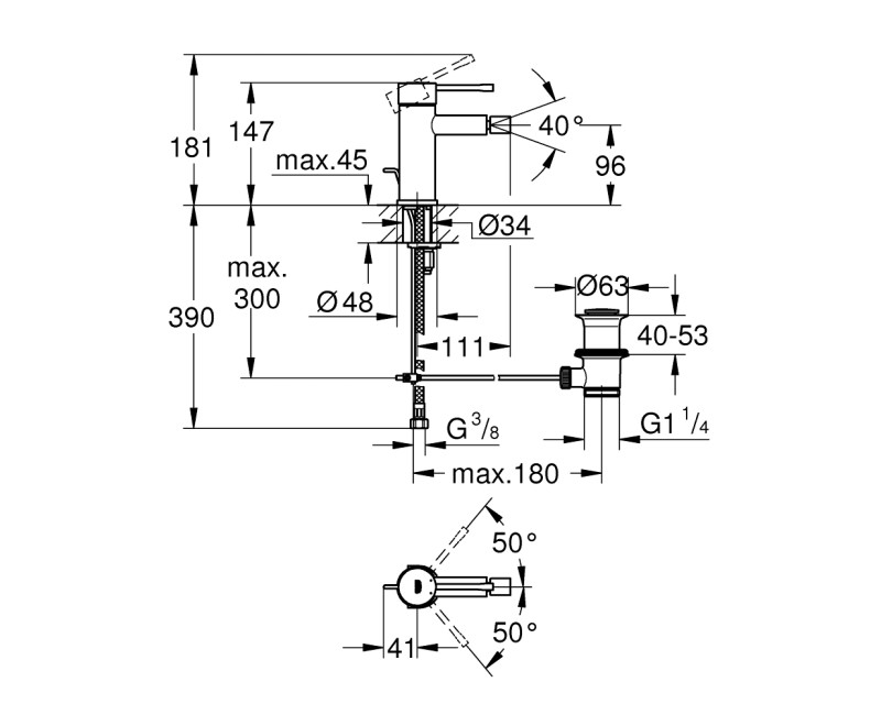 Grohe Essence Bidē jaucējkrāns, 32935GN1