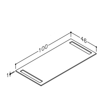 Darba virsma Kame Universal HPL ar 2 dvieļu turētājiem 100cm, Grey moon WP-2/8-3/H12