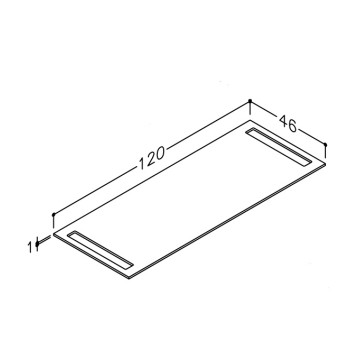 Darbo paviršius Kame Universal HPL su 2 rankšluosčių laikikliais 120cm, Juodas mėnulis WP-2/10-3/H11