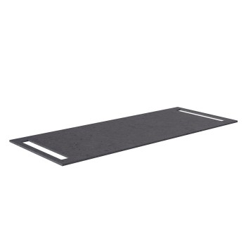 Darbo paviršius Kame Universal HPL su 2 rankšluosčių laikikliais 120cm, Juodas mėnulis WP-2/10-3/H11