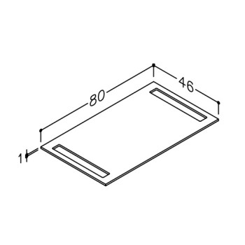 Darba virsma Kame Universal HPL ar 2 dvieļu turētājiem 80cm, Sand stone WP-2/6-3/H15