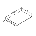 Kame Компактная столешница из HPL 70см, WP-1/6-3/H12