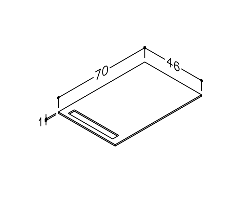 Kame Компактная столешница из HPL 70см, WP-1/6-3/H12