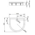 Radaway Душевой поддон полукруглый DELOS P 100x90 ,белый