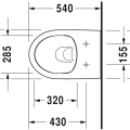 Duravit DuraStyle Basic Rimless Piekaramais WC ar SC vāku, 45620900A1