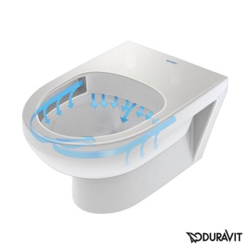 Piekaramais tualetes pods Duravit No.1 Rimless, ar SC vāku 365x540 mm, balts