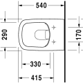 Duravit DuraStyle Piekaramais WC ar SC vāku 253809000
