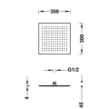 TRES INOX Antilime Dušas galva 30x30 cm, 134315012OM