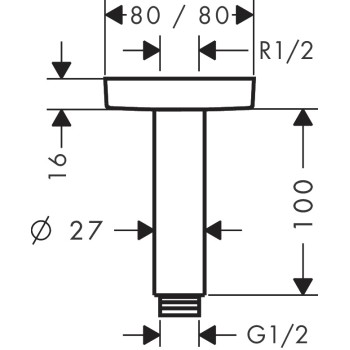 Dušas galvas turētājs Hansgrohe Croma Select E 100mm, 27467000