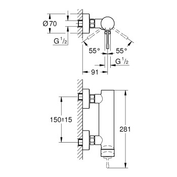 Dušas maisītājs Grohe Essence, brushed hard graphite 33636AL1