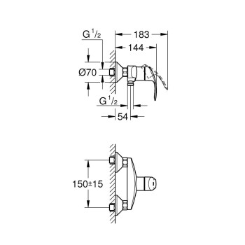 Dušas maisītājs Grohe Eurosmart New, 33555002