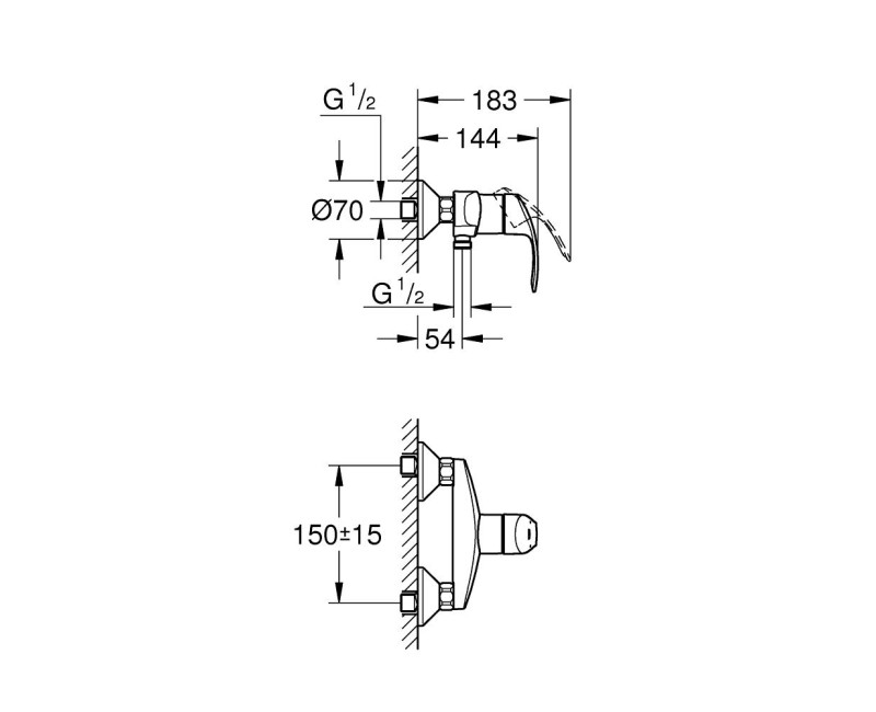 Grohe Eurosmart New Dušas jaucējkrāns, 33555002