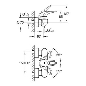 Dušas maisītājs Grohe Eurostyle New, 33590LS3