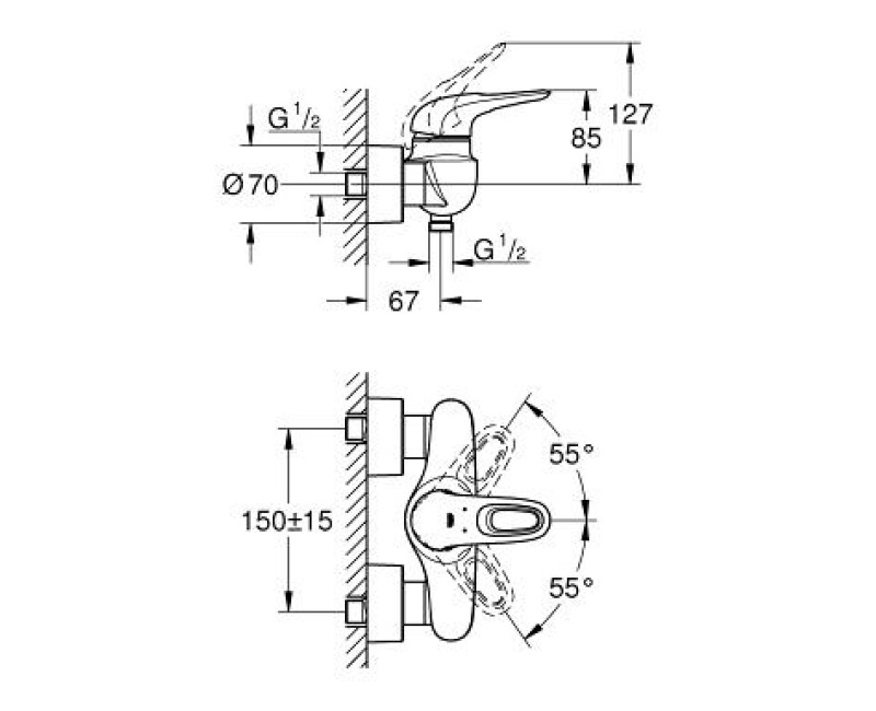 Grohe Eurostyle New Dušas jaucējkrāns, 33590LS3