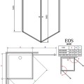 Radaway Dušas stūris kvadrātveida Eos KDD 80x80