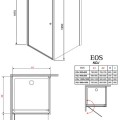 Radaway Dušas stūris taisnstūra Eos KDJ 80x100