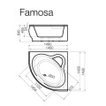 Vispool Угловая ванна FAMOSA 1490x1490