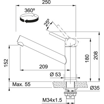 Virtuves izlietnes maisītājs Franke Orbit Hromēts 115.0569.290