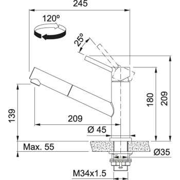 Virtuves izlietnes maisītājs FRANKE ORBIT, 115.0569.461
