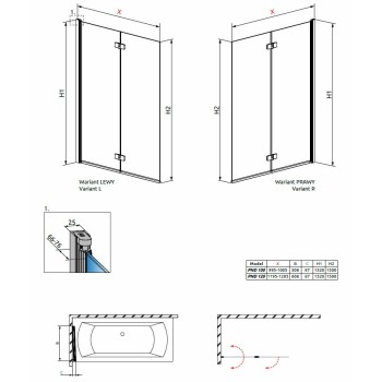 Radaway Шторка на ванну Fuenta New PND 100 cm