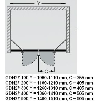 Roth Veramās dušas durvis GDN2 1500mm