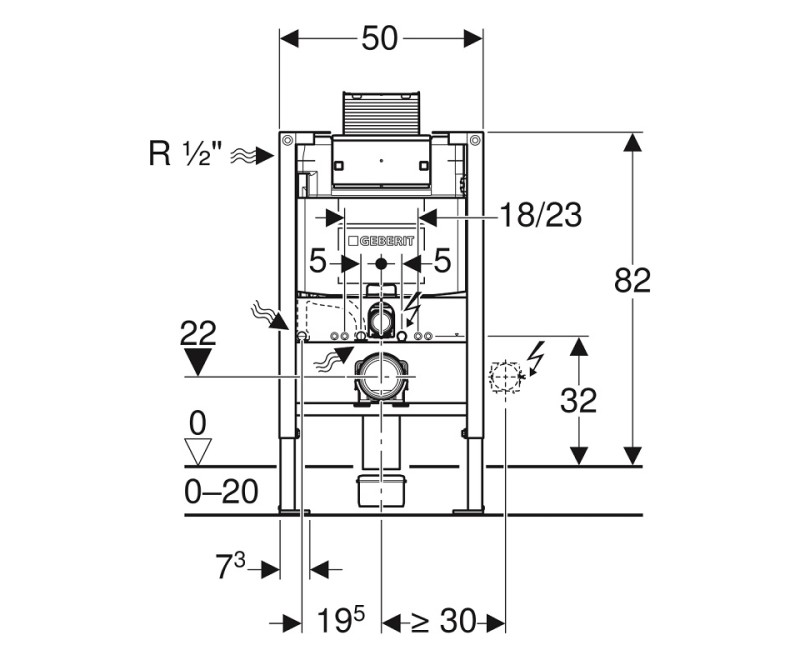 Geberit Montavimo rėmas WC unitui Duofix Omega, 111.003.00.1