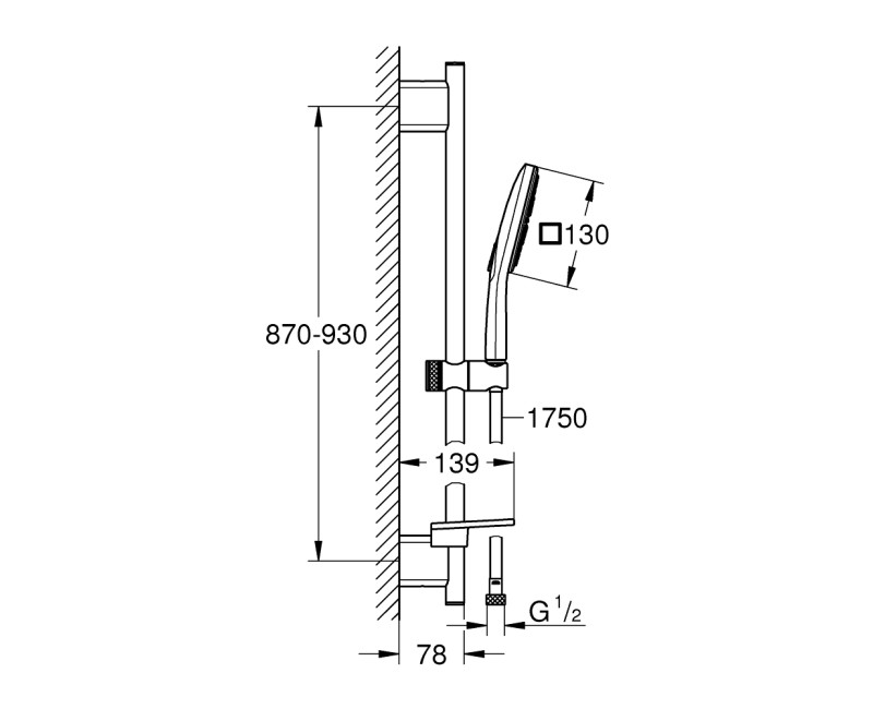 Grohe SmartActive 130 Cube dušas komplekts, 26587LS0