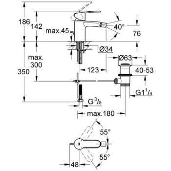 Bidē maisītājs Grohe Eurostyle Cosmo, 33565 002
