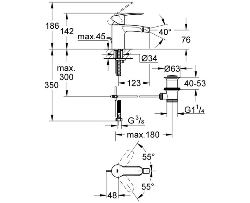 Grohe Eurostyle Cosmo Bidē jaucējkrāns, 33565 002