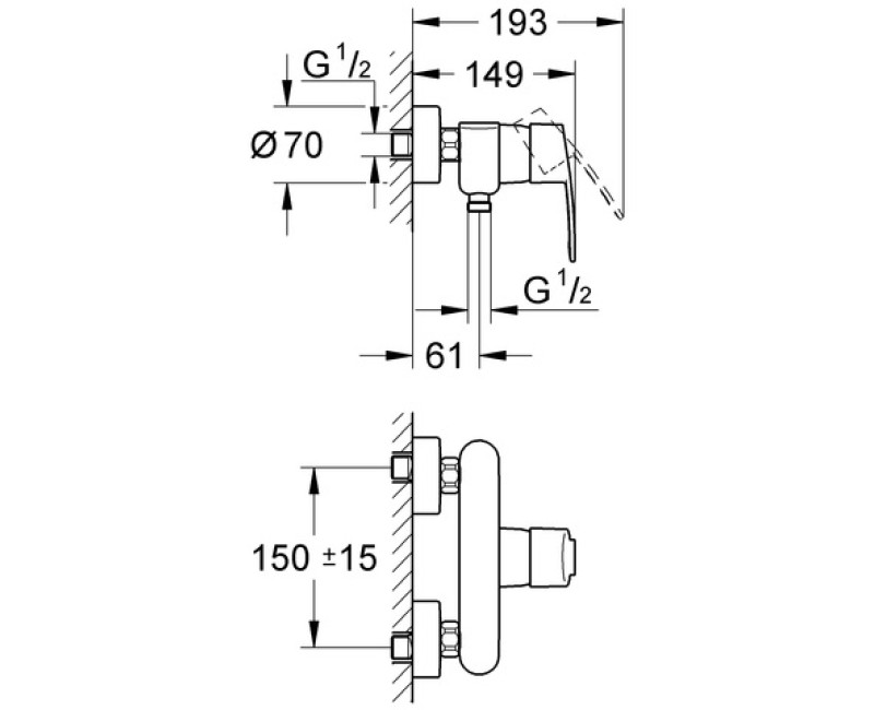 Grohe Eurostyle Cosmo Dušas jaucējkrāns, 33590 002