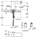 GROHE Bau Cosmopolitan E Izlietnes jaucējkrāns 6V, 36451000