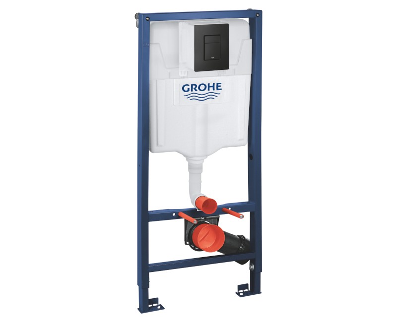 Tualeto indo komplektas Grohe, mygtukas Even (phantom black), tvirtinimai, 500x230 mm, h=1130 mm