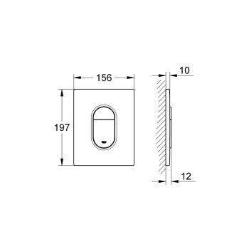 Grohe Arena Cosmo duo montavimo rėmo mygtukas, 156x197 mm, vertikalus, chromas