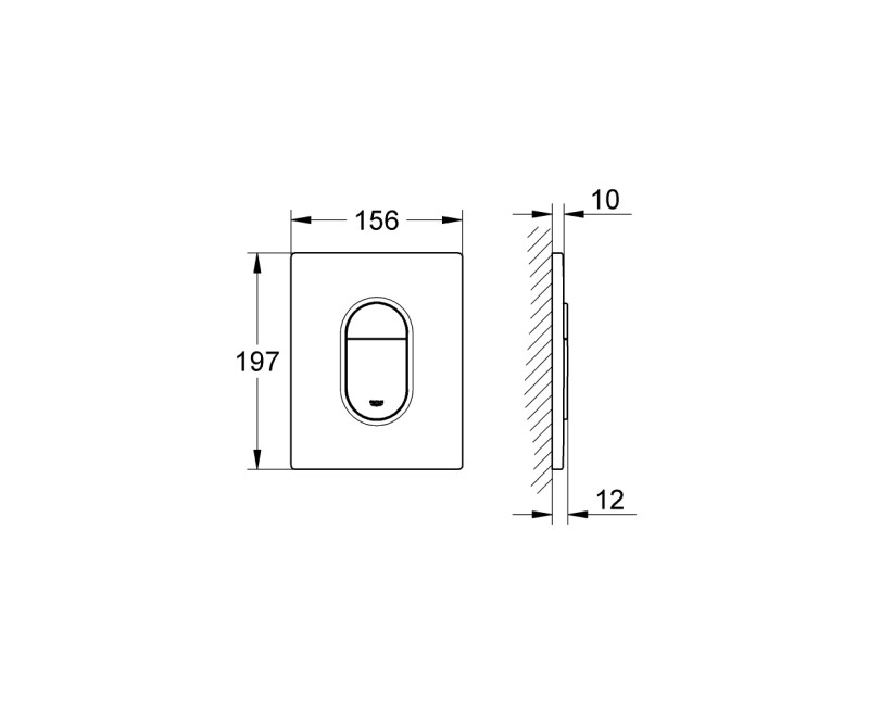 Grohe Arena Cosmo dviejų režimų nuspaudimo mygtukas, 156x197 mm, vertikalus, baltas