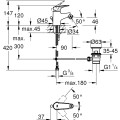 Bidė maišytuvas Grohe BauFlow, 23754000