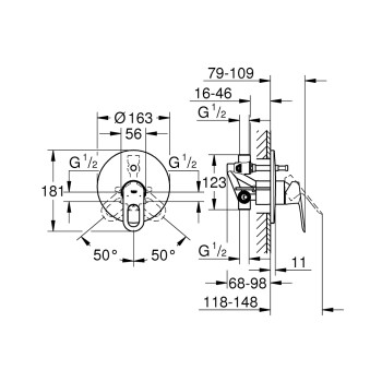 Grohe BauLoop Смеситель для ванны/душа 29081000