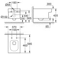 Grohe Cube Ceramic Rimless Унитаз подвесной без крышки, 3924500H