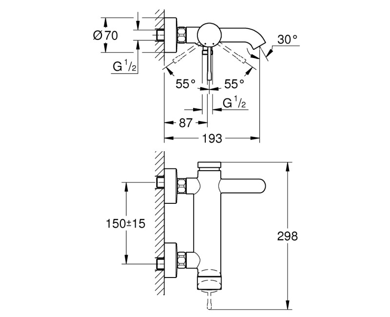 Grohe ESSENCE Vannas/dušas jaucējkrāns, 33624DA1